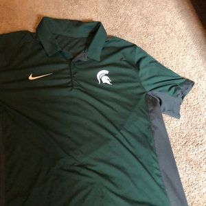 Michigan State Spartans nike short sleeve dri fit polo shirt men’s XL